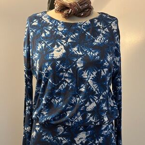 Blue Patterned Mini Dress